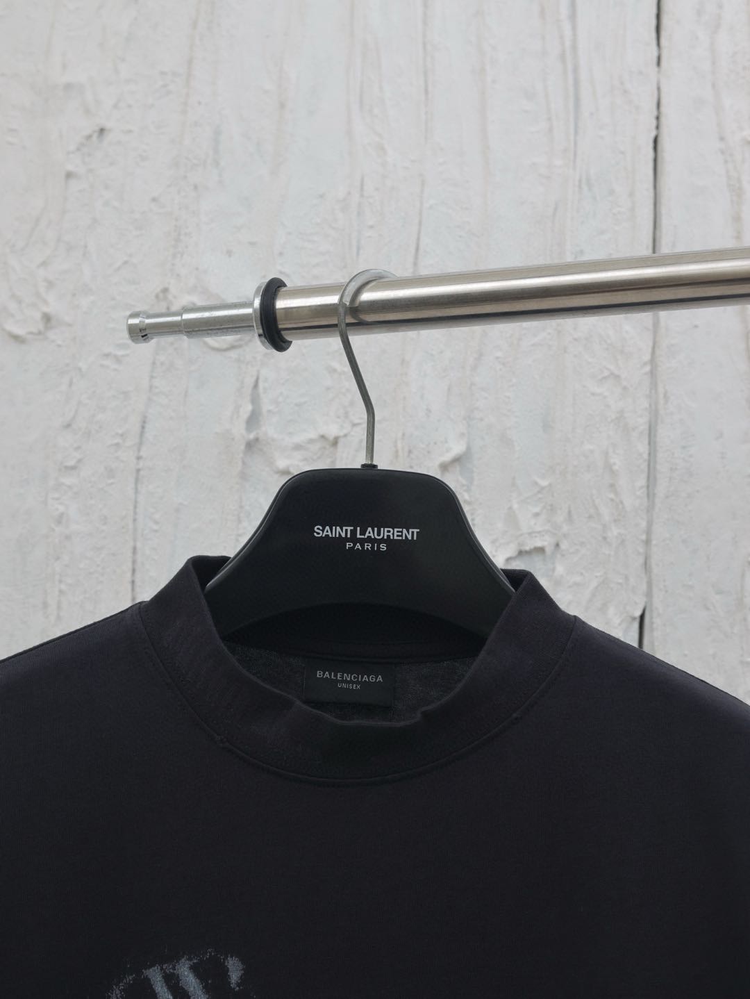 Balenciaga Men's Diy Imprint Cropped Long Sleeve T-shirt in Black