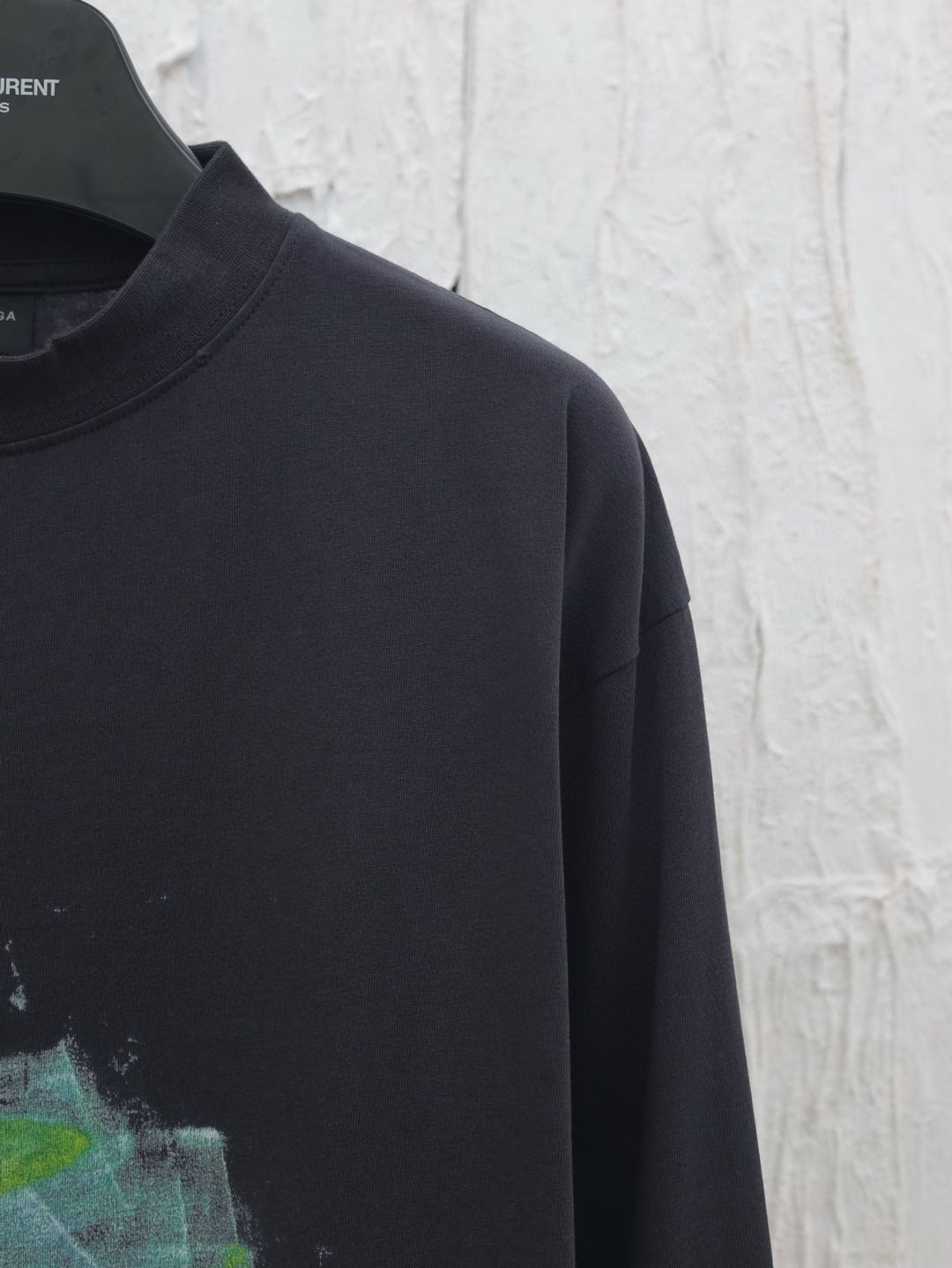 Balenciaga Men's Diy Imprint Cropped Long Sleeve T-shirt in Black