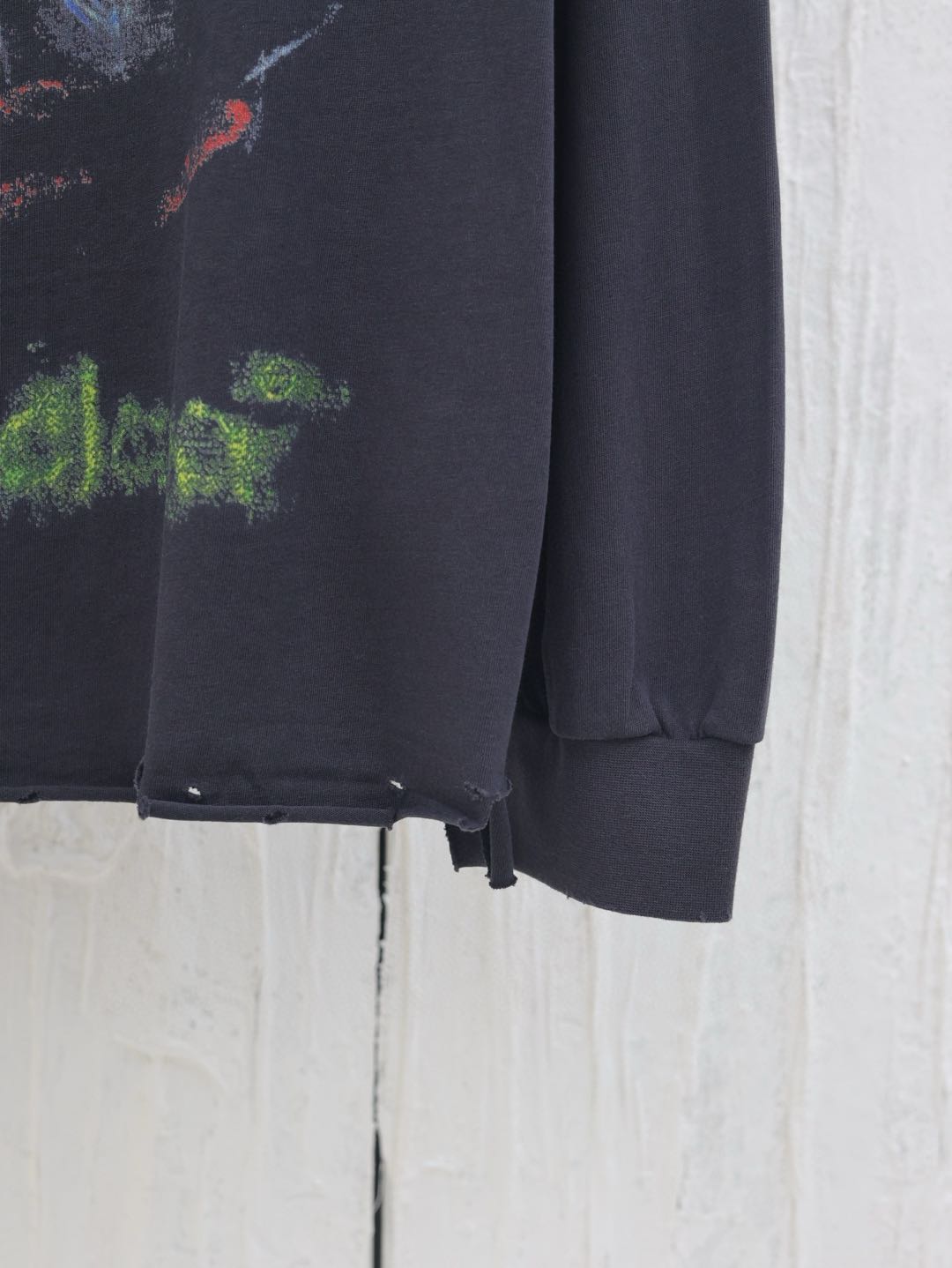 Balenciaga Men's Diy Imprint Cropped Long Sleeve T-shirt in Black