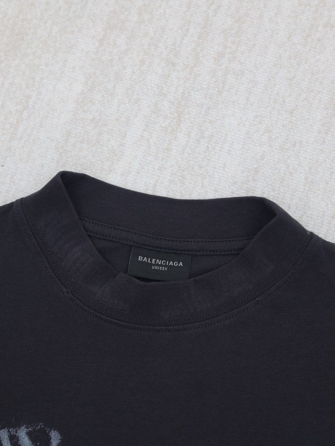 Balenciaga Men's Diy Imprint Cropped Long Sleeve T-shirt in Black