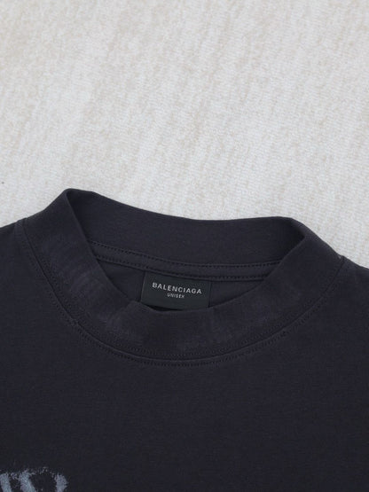 Balenciaga Men's Diy Imprint Cropped Long Sleeve T-shirt in Black