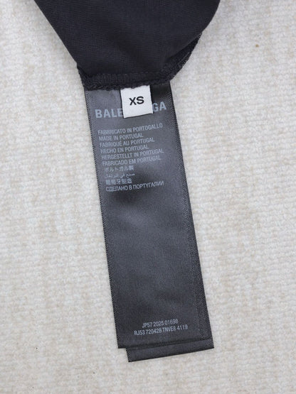 Balenciaga Men's Diy Imprint Cropped Long Sleeve T-shirt in Black