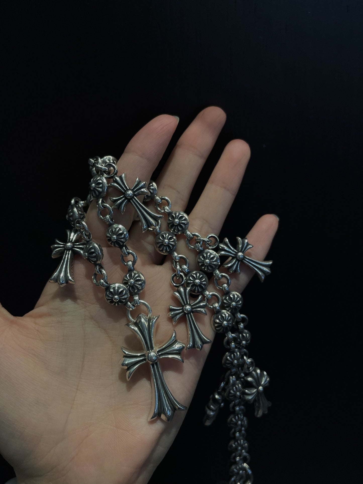 Chrome Heart Cross Beaded Pants Chain