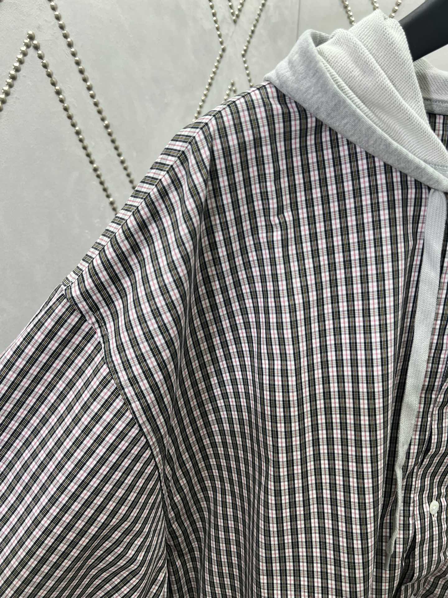 Balenciaga Tartan Hooded Shirt