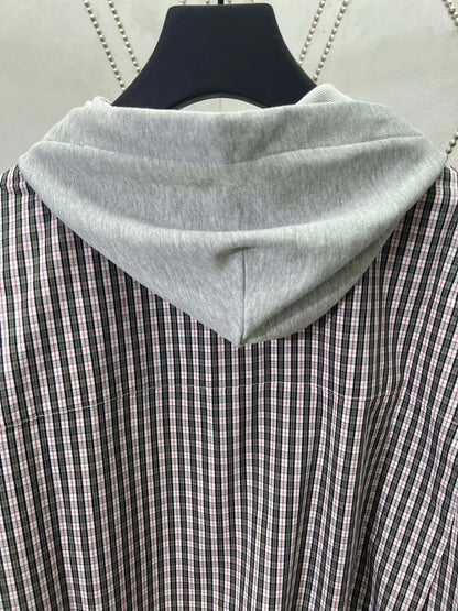 Balenciaga Tartan Hooded Shirt