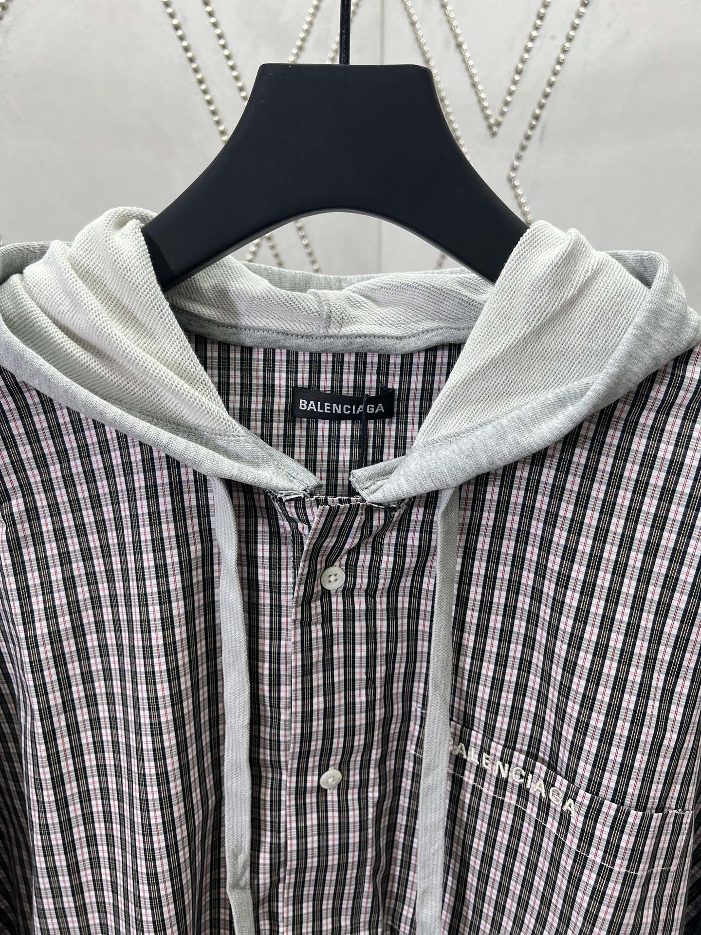 Balenciaga Tartan Hooded Shirt