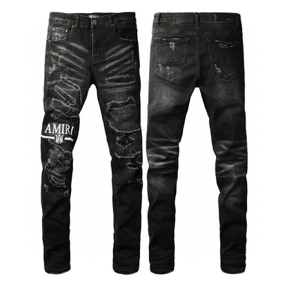 Amiri MA Bar Logo Straight Jean