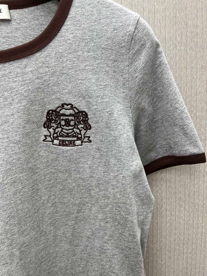 CELINE 70's blason t-shirt IN cotton jersey