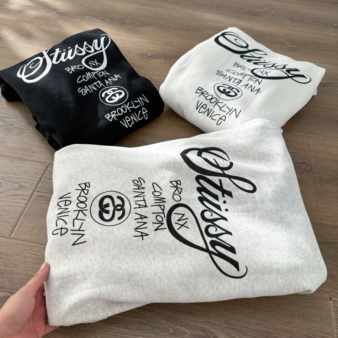 Stussy World Tour 2024 Zip Hoodie Black