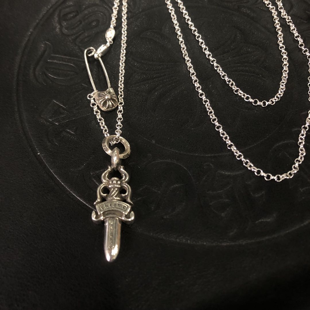 Chrome Heart Sword Brooch Necklace