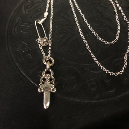 Chrome Heart Sword Brooch Necklace