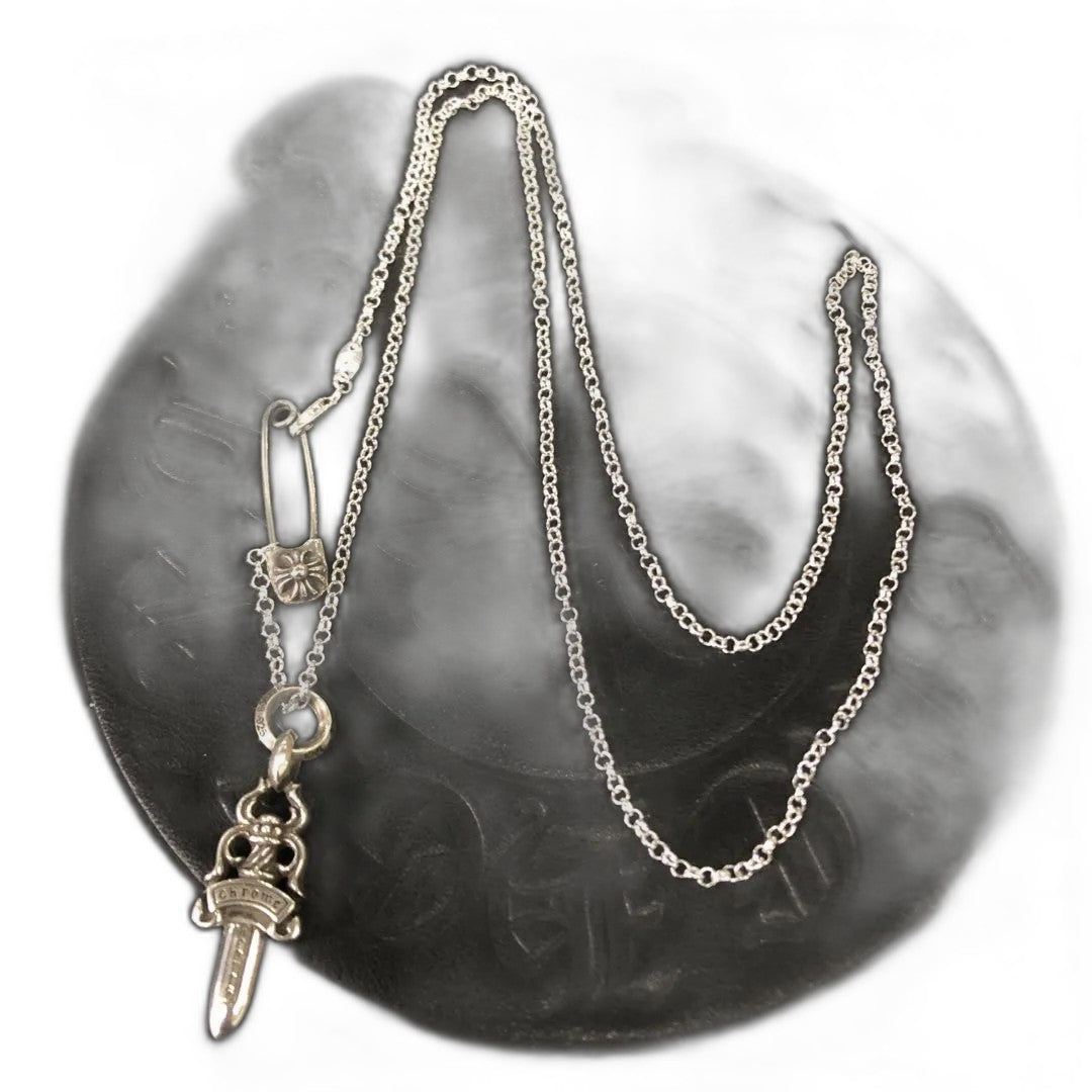 Chrome Heart Sword Brooch Necklace
