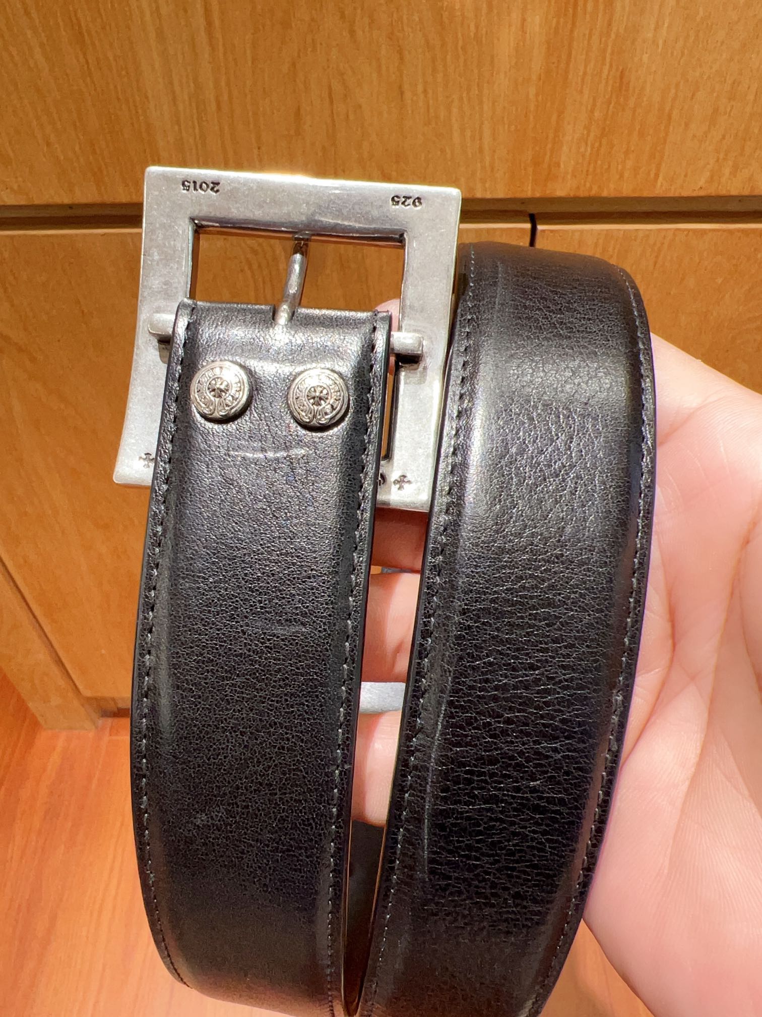 CHROME HEARTS Pyramid Plus Buckle Belt -3.8cm