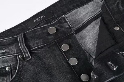 Amiri Staggered Logo Jean Rain Grey