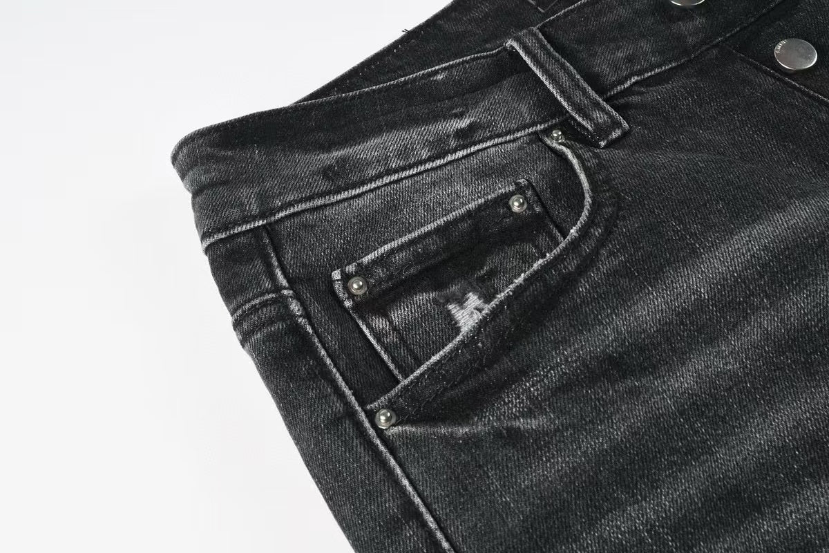 Amiri Staggered Logo Jean Rain Grey