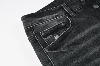Amiri Staggered Logo Jean Rain Grey