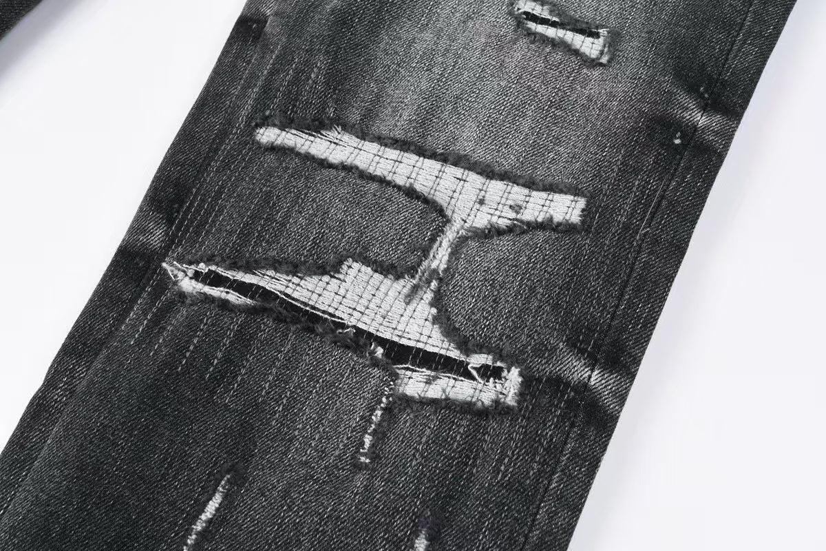 Amiri Staggered Logo Jean Rain Grey
