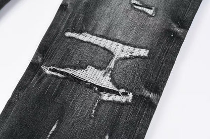 Amiri Staggered Logo Jean Rain Grey