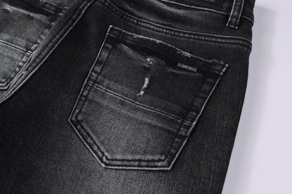 Amiri Staggered Logo Jean Rain Grey