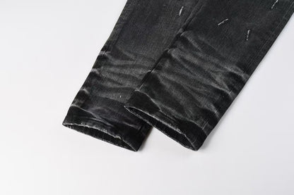 Amiri Staggered Logo Jean Rain Grey