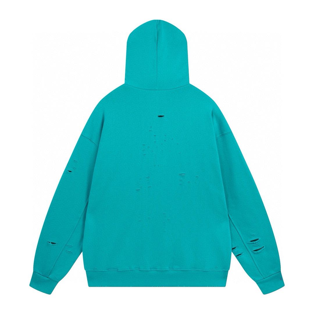 Balenciaga Caps Destroyed Hoodie Navy/White