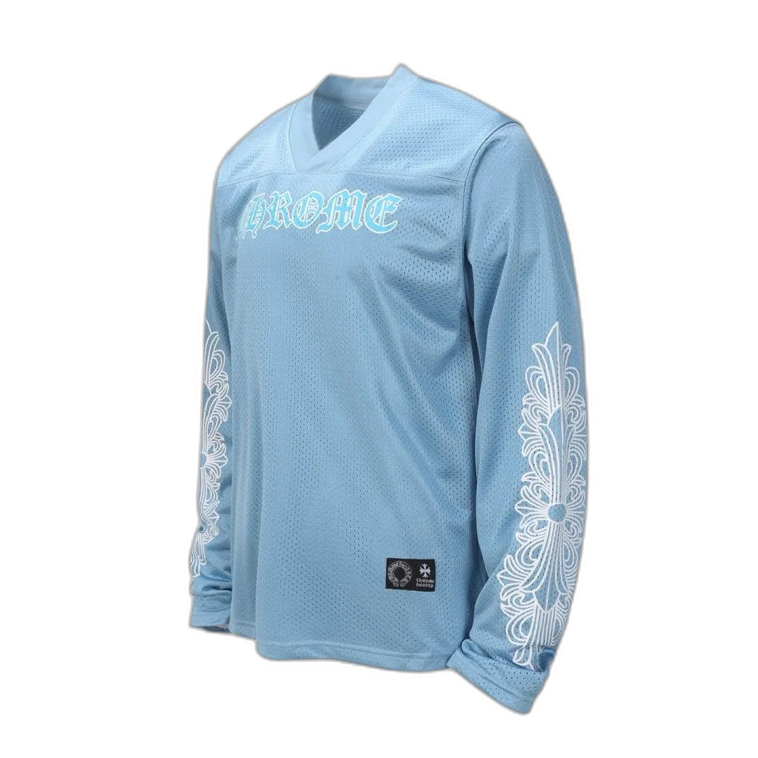 Chrome Hearts Hockey Series Letter Print Mesh Long Sleeve T-shirt