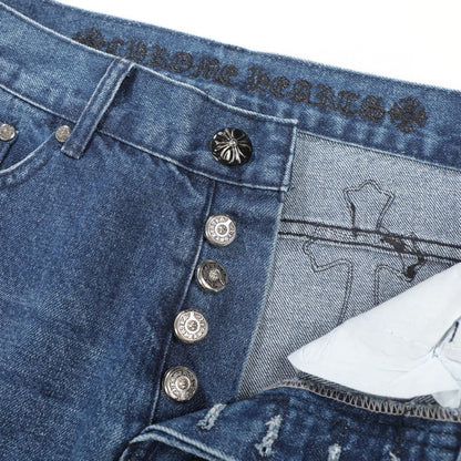 Chrome Hearts Fleur Knee Cross Patch Jeans