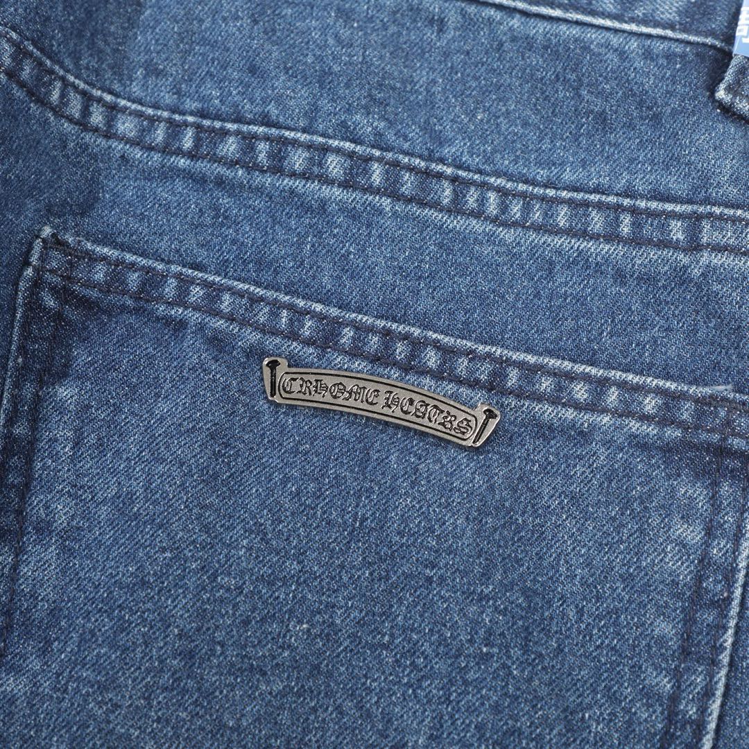 Chrome Hearts Fleur Knee Cross Patch Jeans