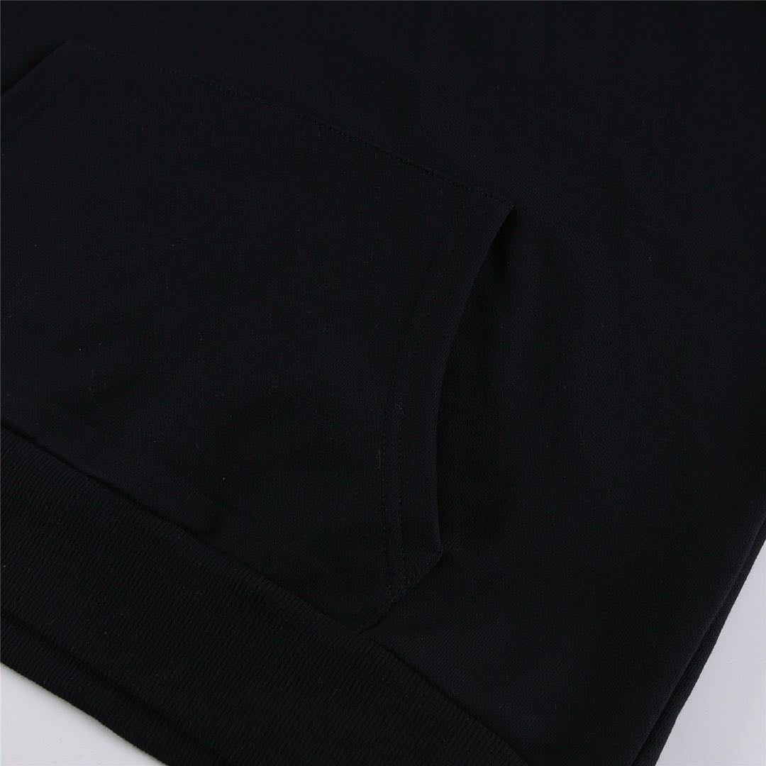 CELINE Logo Print Cotton Hoodie Sweatshirt "Black"