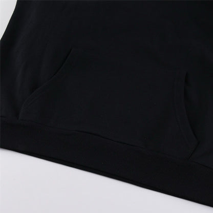CELINE Logo Print Cotton Hoodie Sweatshirt "Black"