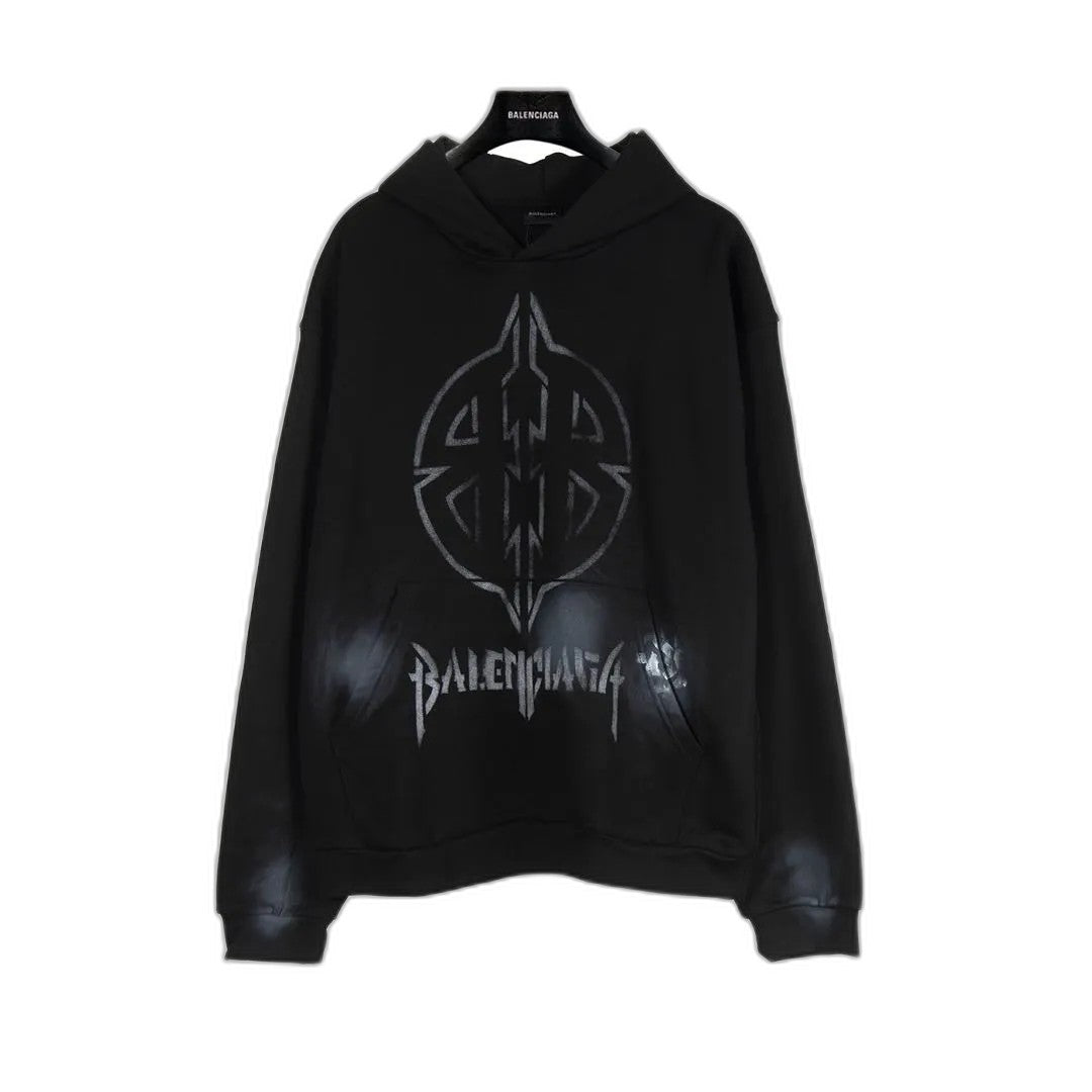 Balenciaga Black Metal BB Stencil Hoodie