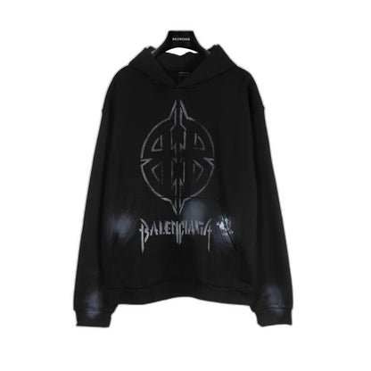 Balenciaga Black Metal BB Stencil Hoodie