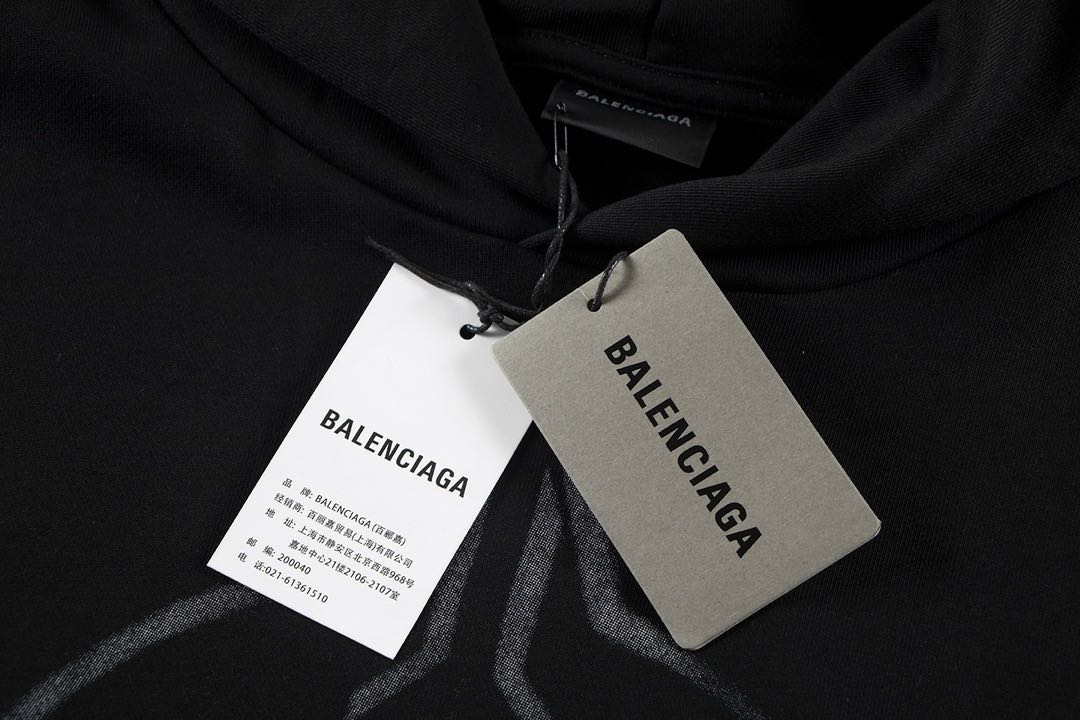 Balenciaga Black Metal BB Stencil Hoodie