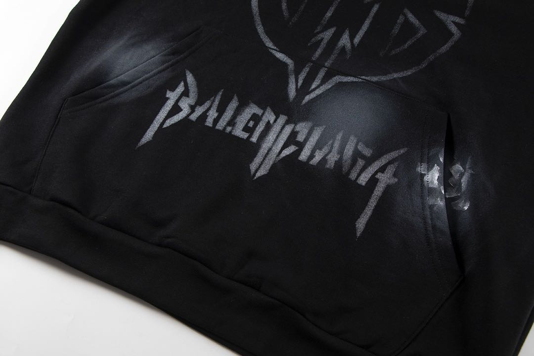 Balenciaga Black Metal BB Stencil Hoodie