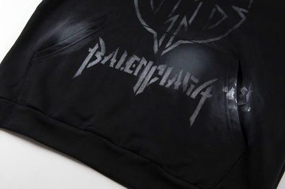 Balenciaga Black Metal BB Stencil Hoodie