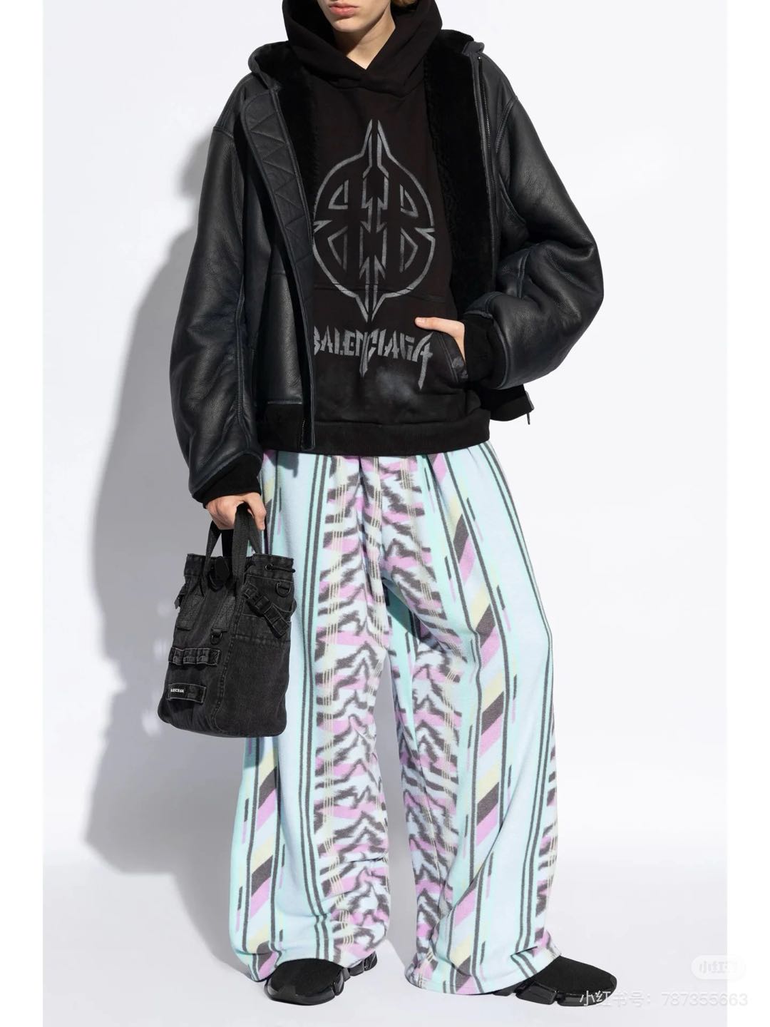 Balenciaga Black Metal BB Stencil Hoodie