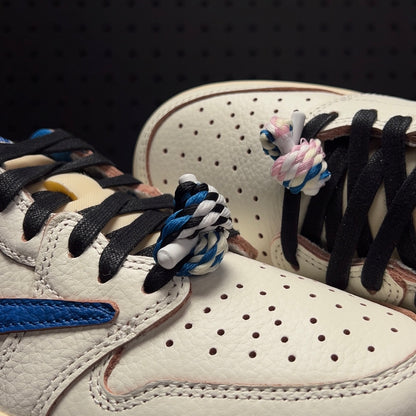 【LJR】Travis Scott × Fragment × Nike Air Jordan 1 Low OG "Sail/Military Blue" LJR