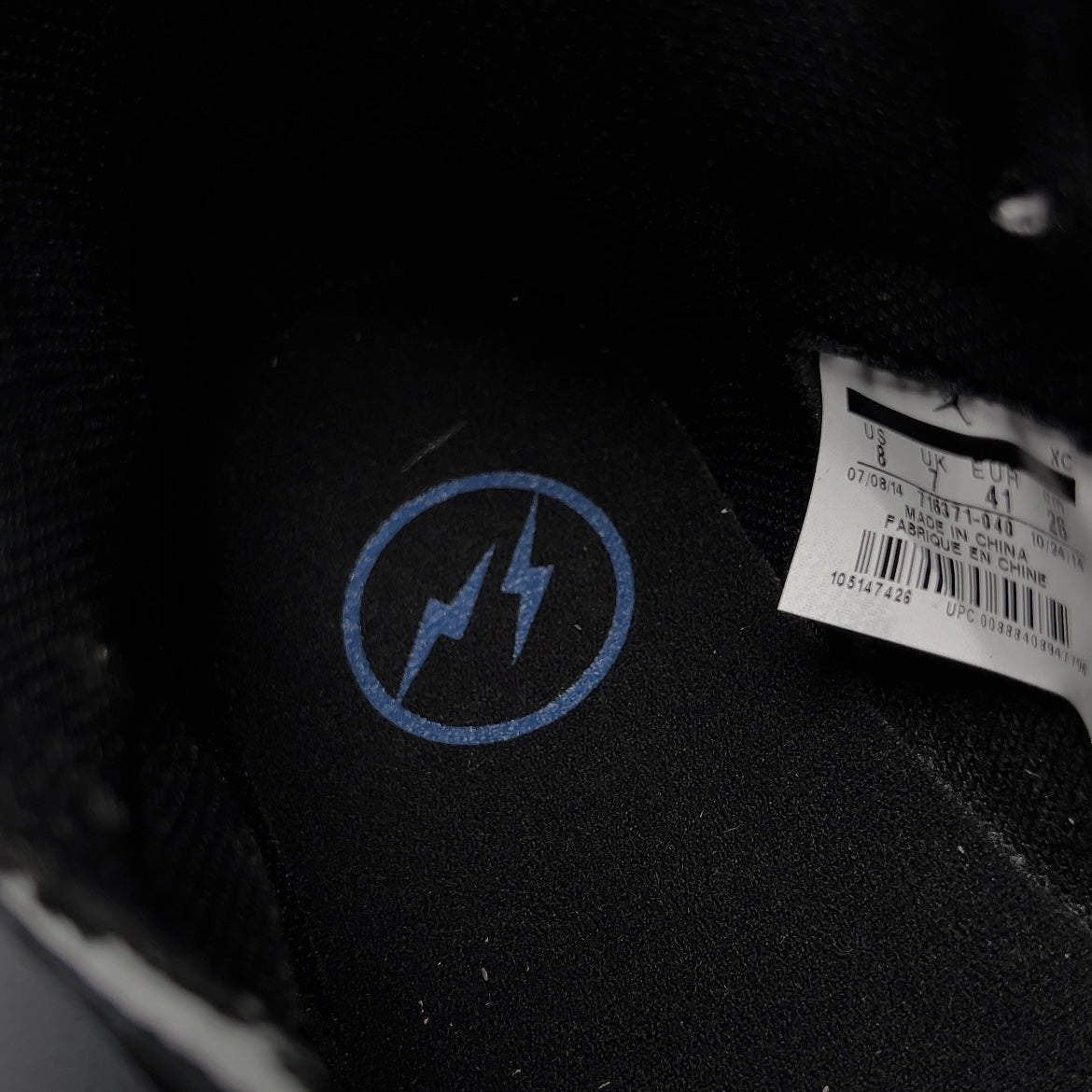 【LJR】fragment design × Nike Air Jordan 1 RETRO High "Black/Sport Royal-White"LJR