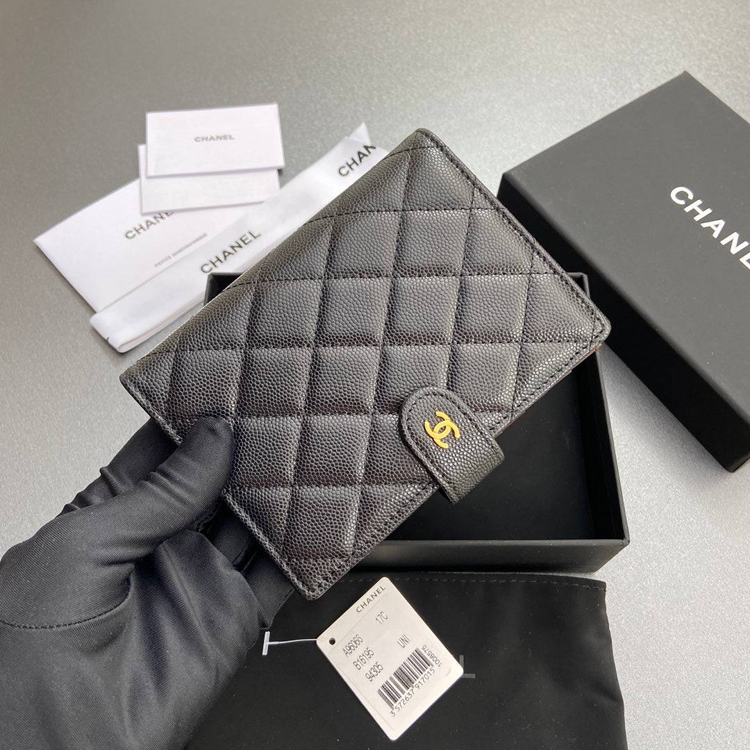 Chanel classic bi-fold wallet (can fit a passport)