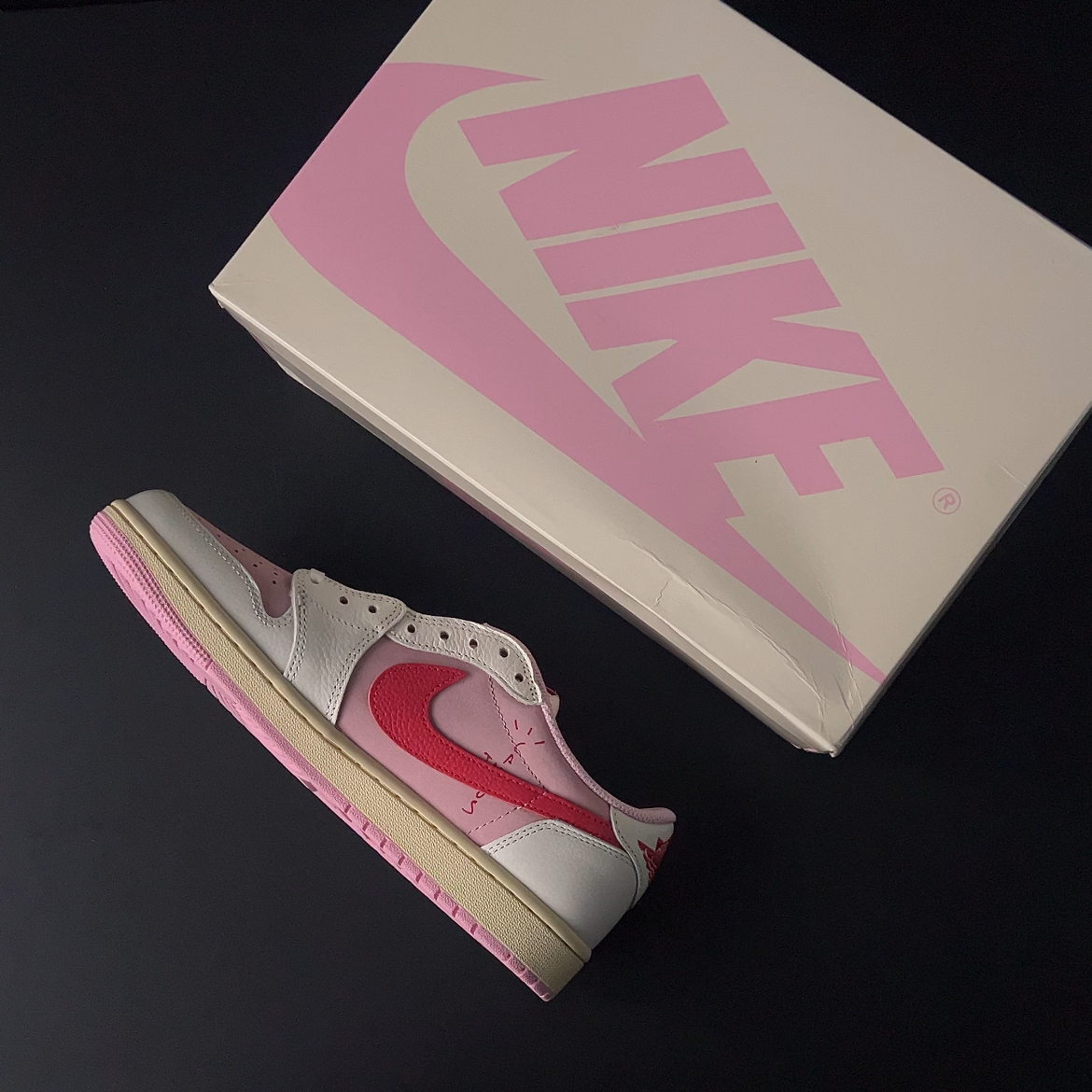 【LJR】Travis Scott × Nike Air Jordan 1 Low OG "Sail/Tropical Pink"