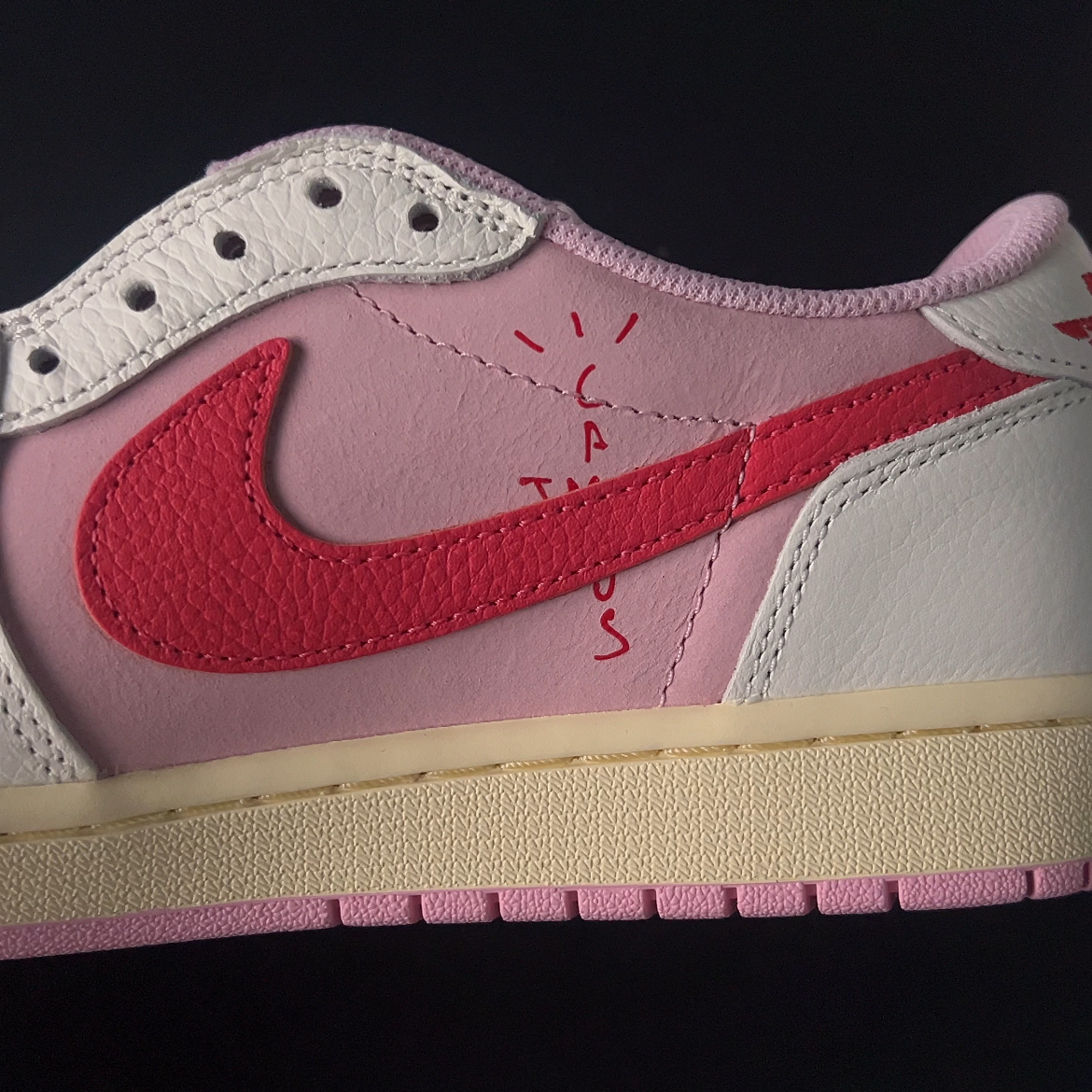 【LJR】Travis Scott × Nike Air Jordan 1 Low OG "Sail/Tropical Pink"