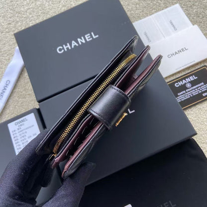 CHANEL Matelassé Coco Mark Bifold Wallet A48667