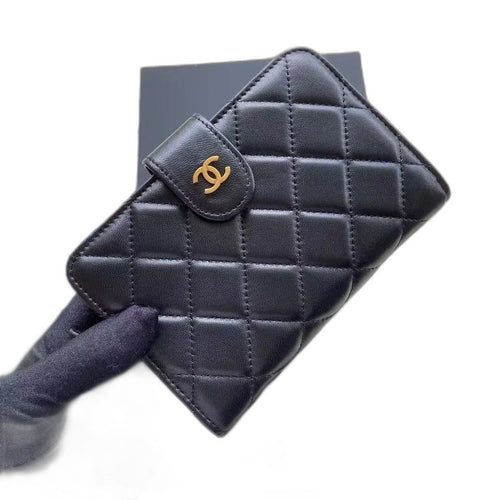 CHANEL Matelassé Coco Mark Bifold Wallet A48667