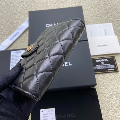 CHANEL Matelassé Coco Mark Bifold Wallet A48667