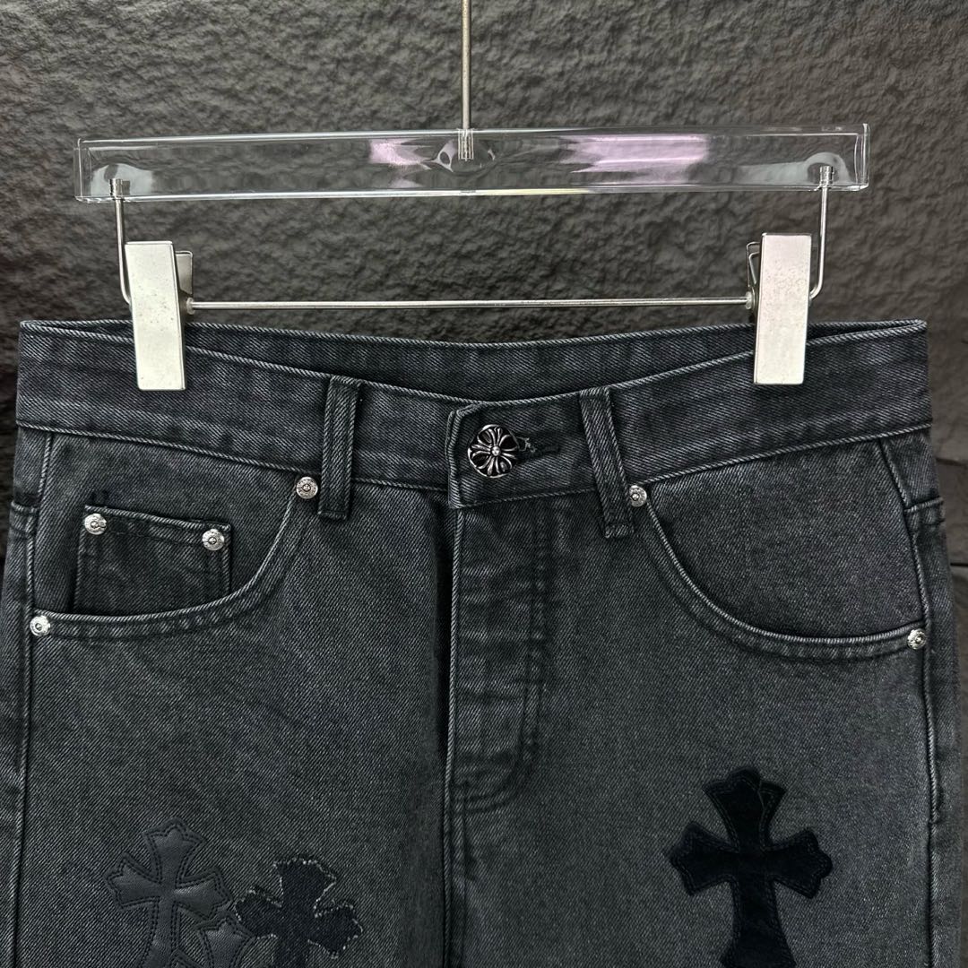 Chrome Hearts style x Sex Records denim pants