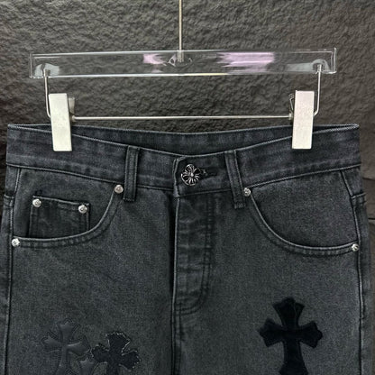 Chrome Hearts style x Sex Records denim pants
