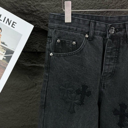 Chrome Hearts style x Sex Records denim pants