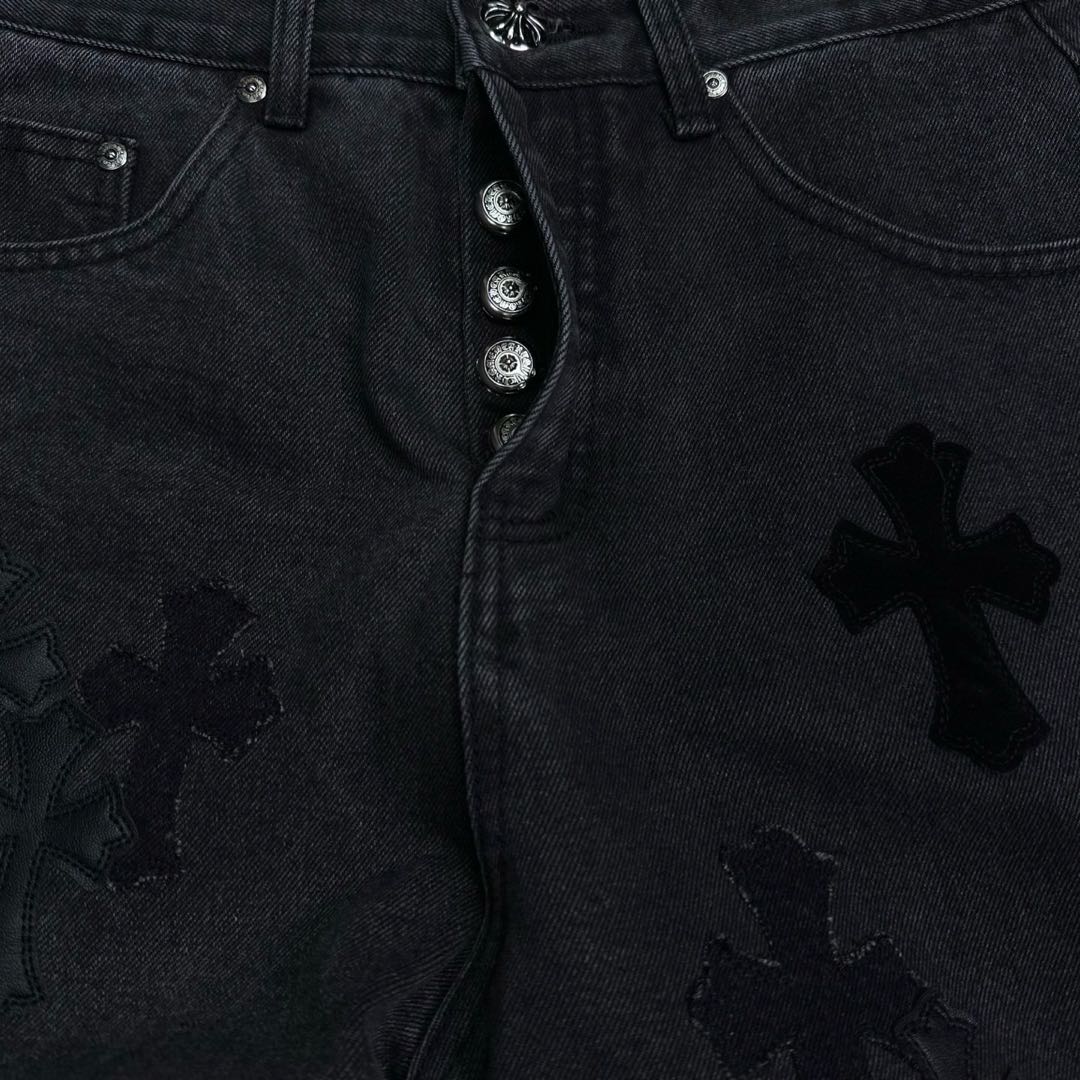 Chrome Hearts style x Sex Records denim pants