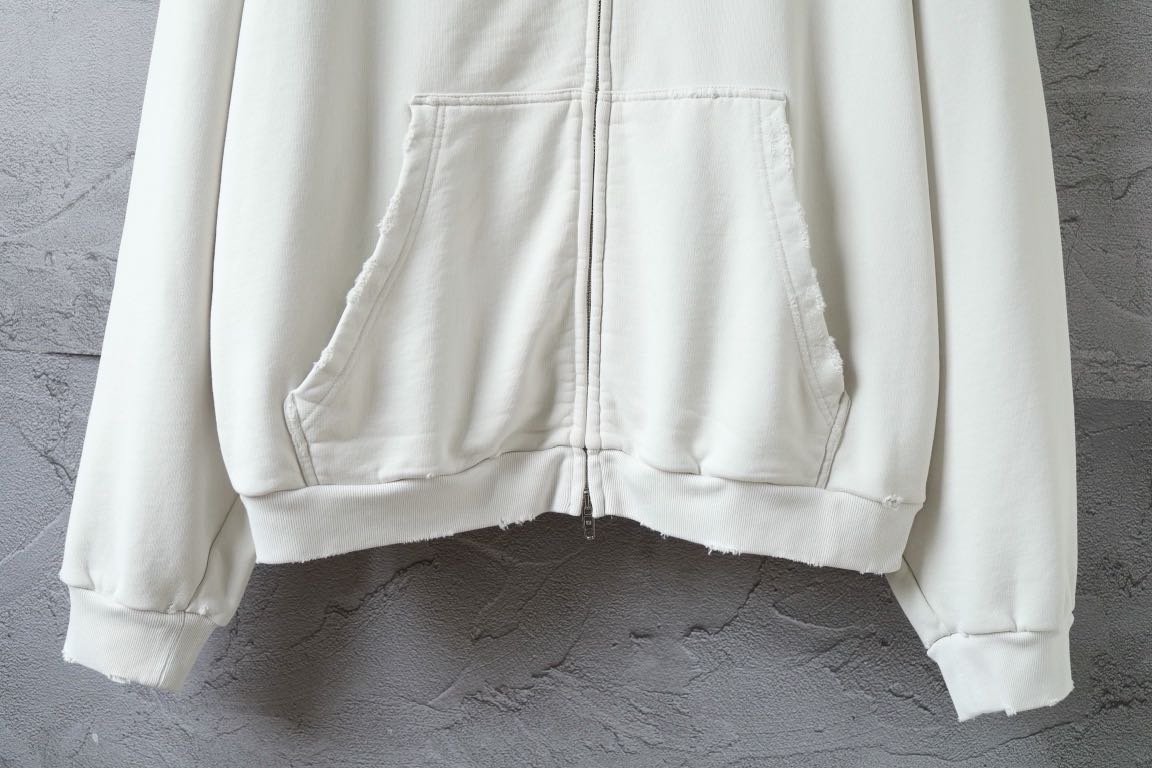 Balenciaga Back Zip-up Hoodie Regular Fit in Dirty White/blue