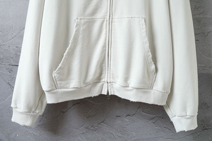 Balenciaga Back Zip-up Hoodie Regular Fit in Dirty White/blue